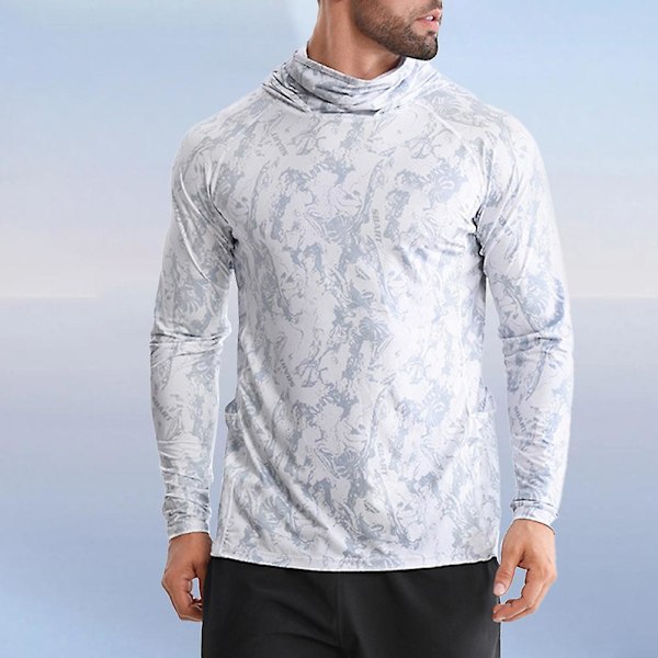 Fiskekläder för utomhusbruk Snabbtorkande Solskyddsjacka med Ansiktsskydd för Klättring LGL Camouflage Black 4XL