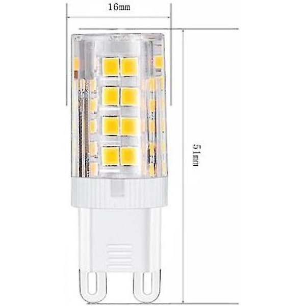 G9 LED-lampor, Varmvit 3000k 5w G9 LED-lampa motsvarande 40w halogenlampor 420 lumen; Ej dimbar, 10-pack [Energiklass A+]