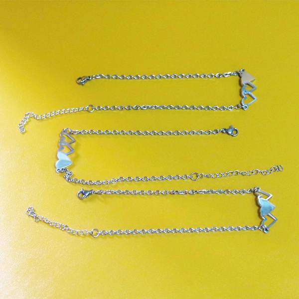 3 Sisters Rannekorut Parhaat Ystävät Kaulakoru 3 Sydänrannekorut 3 Bff 3 Bestie Söpö [GGL] Silver