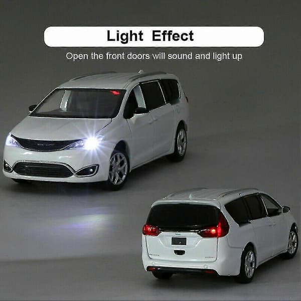 1/32 Støbt Modelbil Legetøjssamling Lyd Lys Gave til Chrysler Pacifica MPG-God (LGL) White