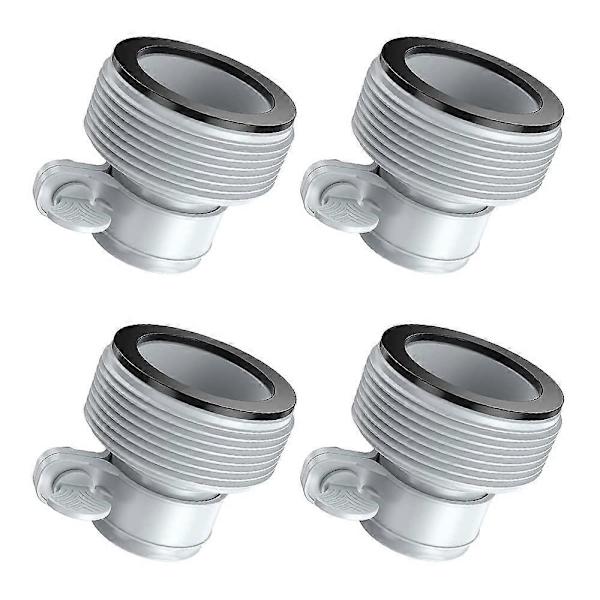 Pool Adapter, Set med 4 Pumpadapter, Poolslangadapter, Slangadapter B för Poolfiltreringssystem (Grå) (LGL)