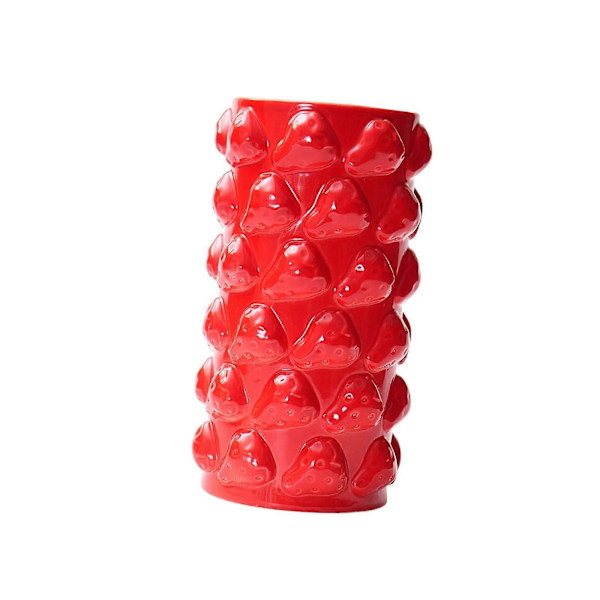 Blomvas i porslin Blomkruka Blomsterarrangemang för Balkong Spiselkrans Kontor citrongul LGL strawberry red 16.5cmx9cm