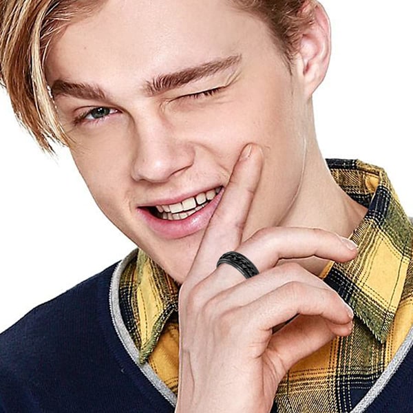Anti-stress ring med roterbar kæde Sort (LGL) Svart 19 mm