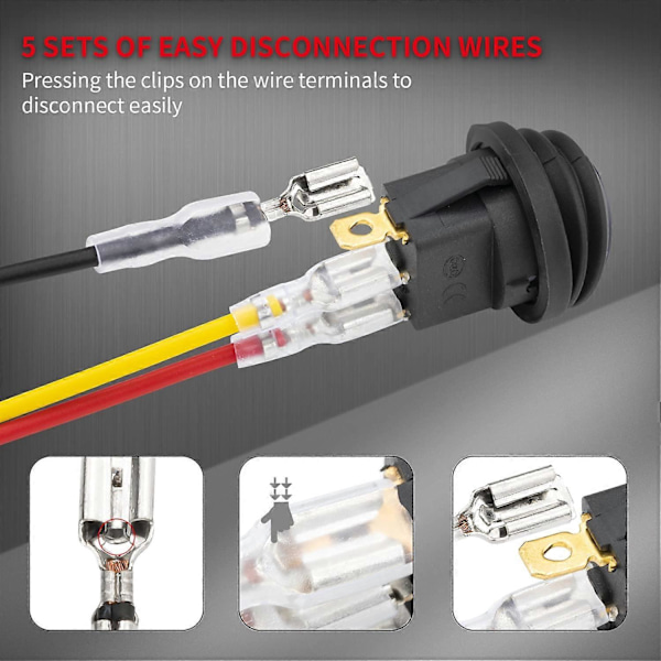 12V 20A Vattentät Vippströmbrytare Blå LED Belyst Rund PÅ Av 3 Stift 12 Volt Väderbeständig Belyst Strömbrytare för Marin Bil Husbil Lastbil - 5-pack (LGL)