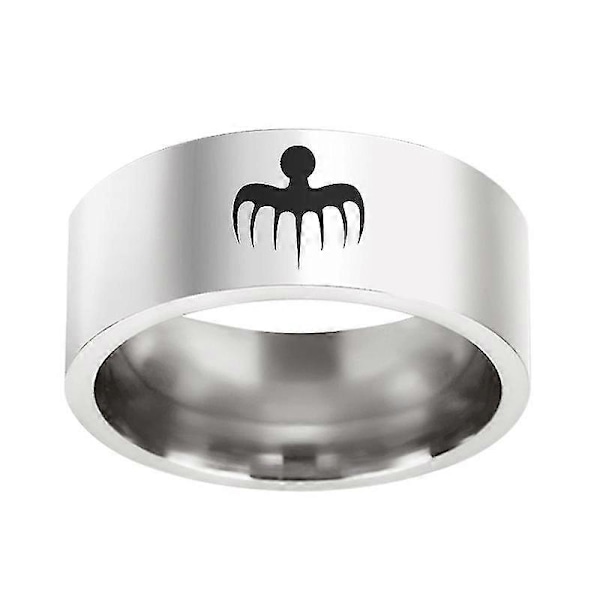 Trendikäs James Bond 007 Spectre -sormus miehille - Muodikas metallinen kiillotettu haamukuvioinen sormus, tyylikkäät juhlakorut LGL Silver 9