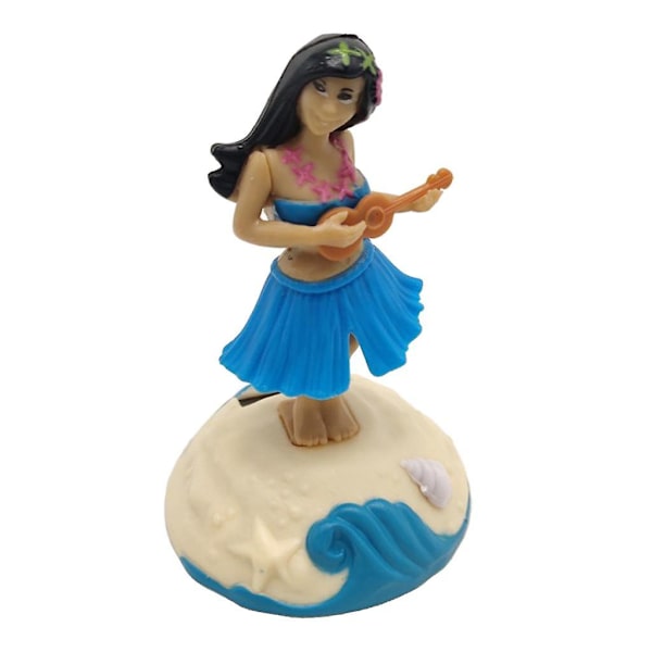 Græsskjole Pige Figur Sol Sving Legetøj Bobblehead Instrumentbræt Tilbehør [LGL]