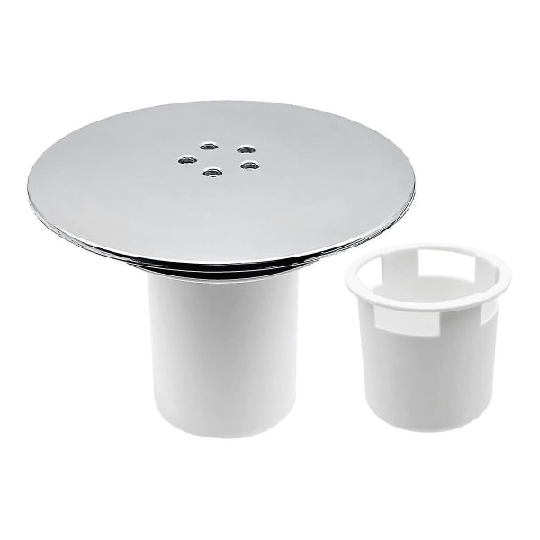 Bruseafløbsdæksel, bruseafløbshulsdæksel 90 mm/115 mm afløbsudskiftningshul forkromet finish februar3