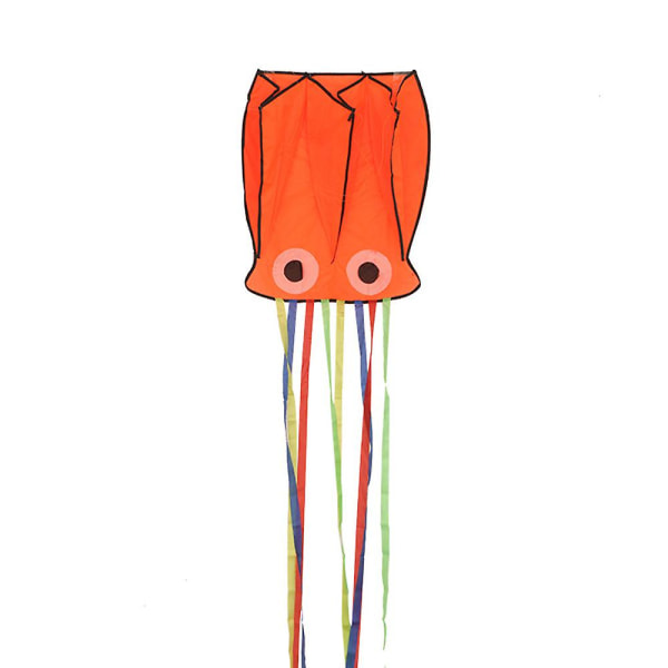 Stor bløddyr blækspruttedrage med lang farverig hale Easy Flyer-drage til børn Voksne Udendørs Strandpark Dragelegetøj[GL] Orange