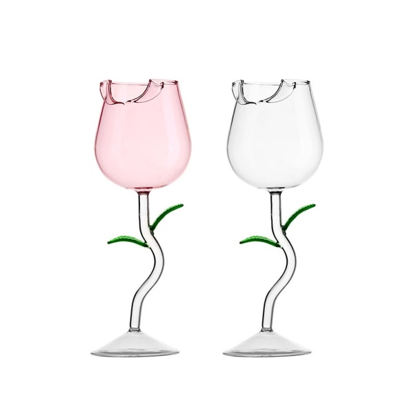 Roseblomst Vinglass, Kreativt Rødvinsglass Cocktail Juice Glass Til Fest Middag Bryllupsfestival