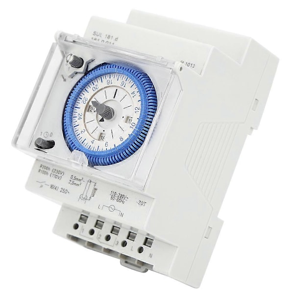 SUL181D Mekanisk Timer 15 Minutter 24 Timer Timer Tidsafbryder Relæ 250VAC 16A 12VAC/DC(LGL)