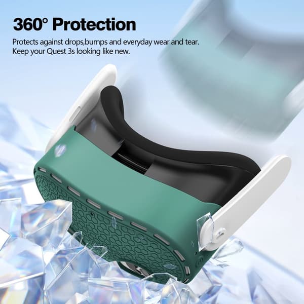Skyddsfodral för Meta Quest 3S VR-headset, silikonskydd