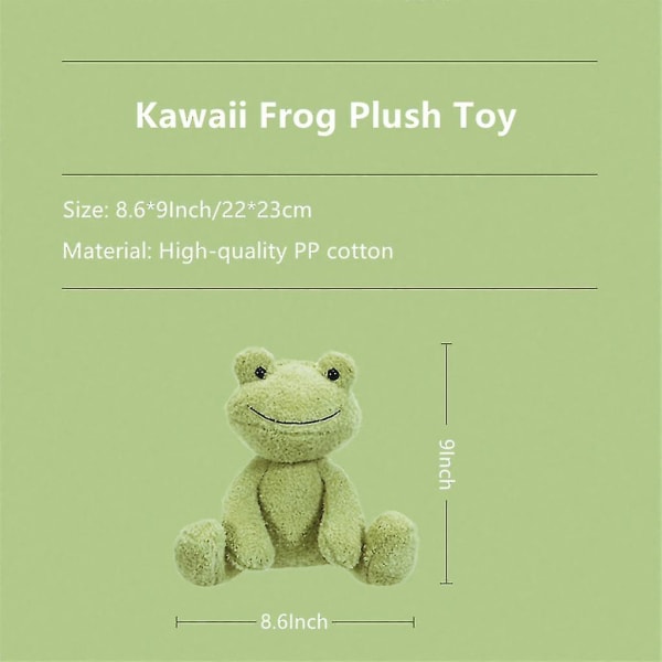 Kawaii Frog Plys Legetøj Blødt udstoppet dyr Frø Plys figur Dukke Pude Dukke Fødselsdagsgaver til børn 23cm
