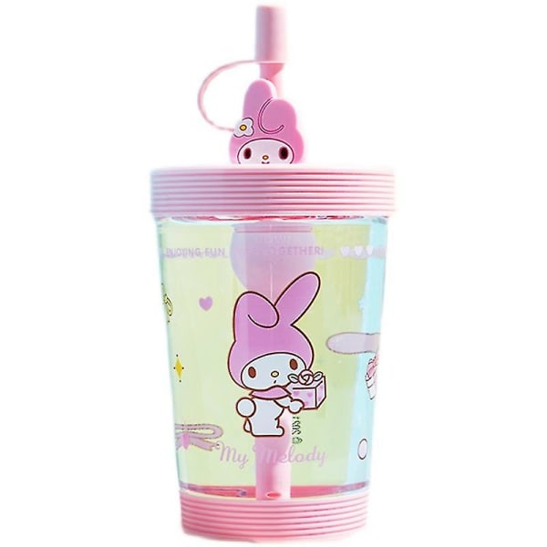 Kawaii Sanrioes Anime Cinnamoroll Kuromi My Melody Vandflaske Drikke Cartoon Portable Sport Te Kaffe Cupka Straw Cup Gaver NM-3Q