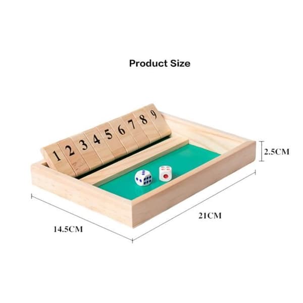 Brætspil - Shut The Box - Klassisk Træspil - Terningespil - Pædagogisk for Børn（FMY）