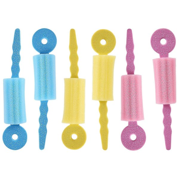 6 st Hårvårds Foam Rollers Svamp Mjuka Hårrullar Hårstyling Hårrulle DIY Verktyg för W (LGL)