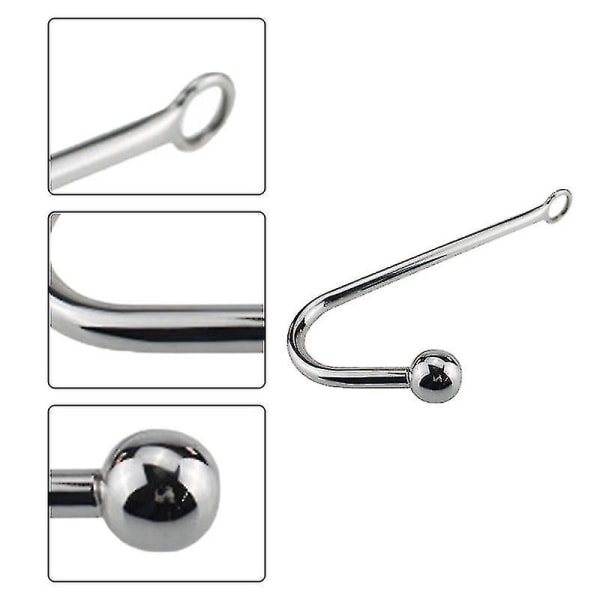 Adult Sexual Health Supplies Metal Stainless Steel Anal Hook Couple Backyard Toys, Silver; 25*3cm; 304 High Quality Stainless Steel