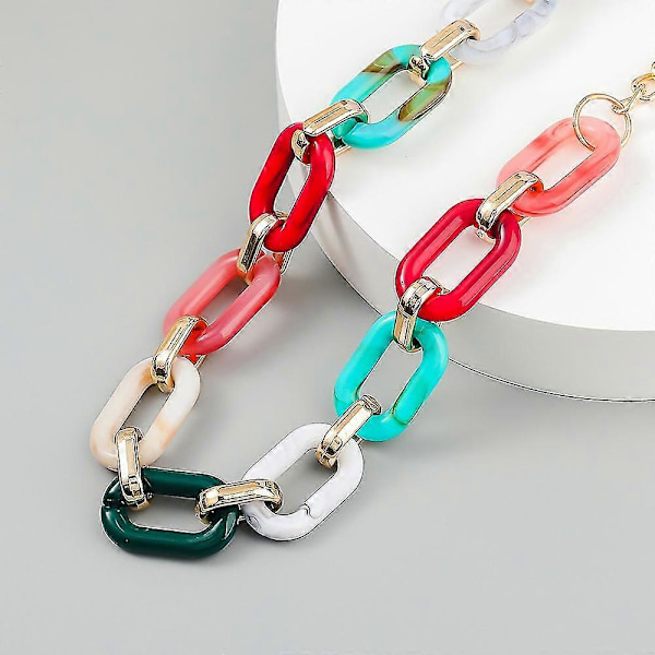 Fashion Chunky Link Kæde Lang Oval Halskæde Til Kvinder (LGL)