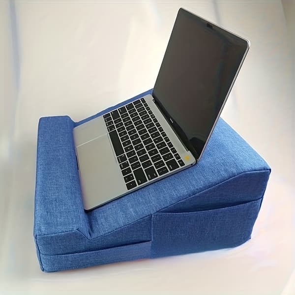 [Polyester Tablet Pillow] Polyester Tablet Pillow | Justerbart stativ - Komfortabel sengpute for lesing, se videoer, slitesterkt materiale (LGL) Blue