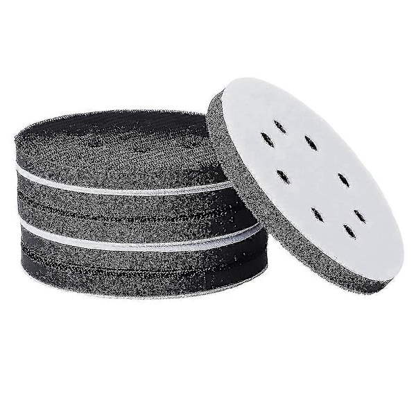 6 stk. 5 tommer (125 mm) 8-hullers blød svampeinterfacepad til slibepuder og velcro-slibeskiver Fo LGL