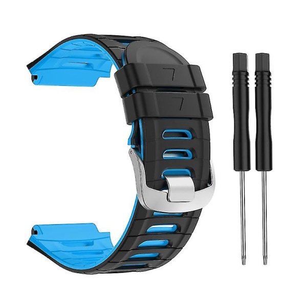 Silica Rem til Garmin-forerunner 920xt Band Smartwatch Armbånd Loop Armbånd [LGL] Black blue