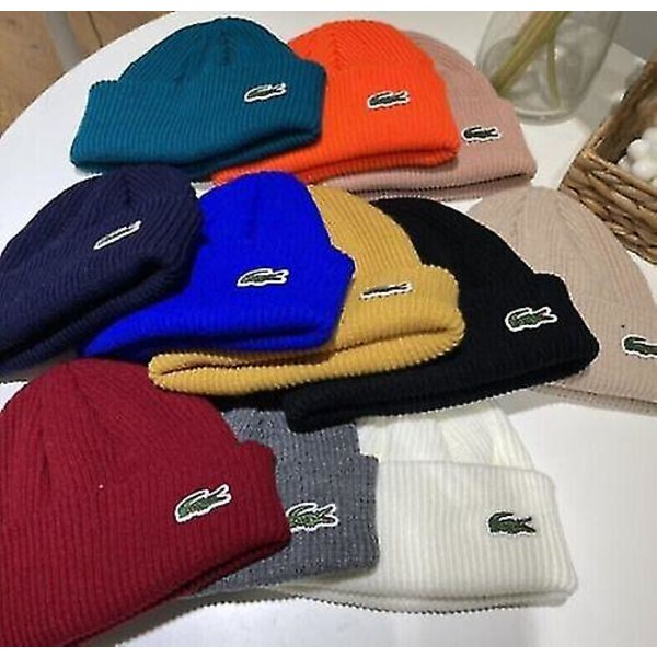 Hatt for menn og kvinner Lacoste2 Strikket Beanie Hatt Vinter Varmt Utendørs Hatt