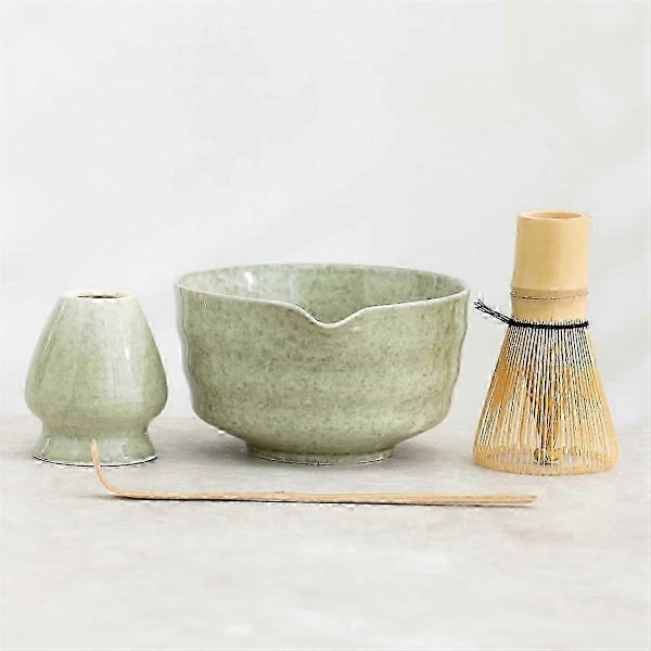 Matcha Sett, Japansk Tesett Inkluderer Matcha Bolle med Tut, Matcha Holder, Bambus Matcha og Bambus Scoop LGL