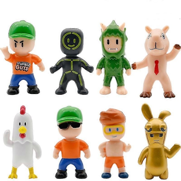 2024 Stumble Guys Actionfigur Kawaii Anime PVC Spelmodell Statyset Multiplayer Typ Samling Barnfödelsedagspresent Leksak A140