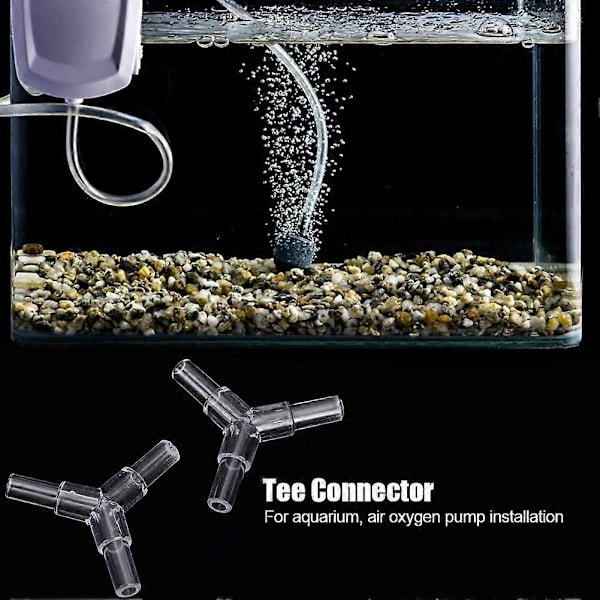 20 stk Akvarium Luftslangekobling Transparent 3-veis Y-formet T-kobling Akvarium Luftventil Kobling Luftpumpe Tilbehør (LGL)