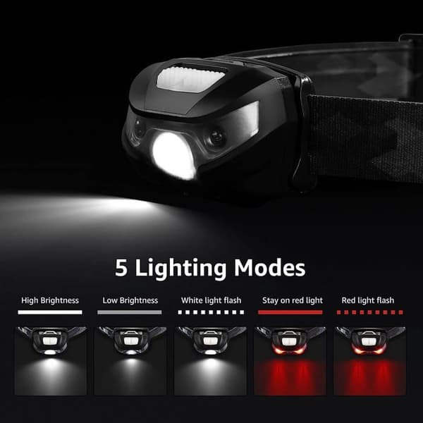 Hodelykt - Oppladbar LED - 1300 Lux - 5 Moduser - IPX4 Vanntett