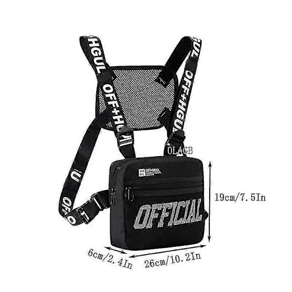 Streetwear Herre Hip-hop Brysttaske Taktisk To Stropper Rig Rektangel Utility Pack LGL