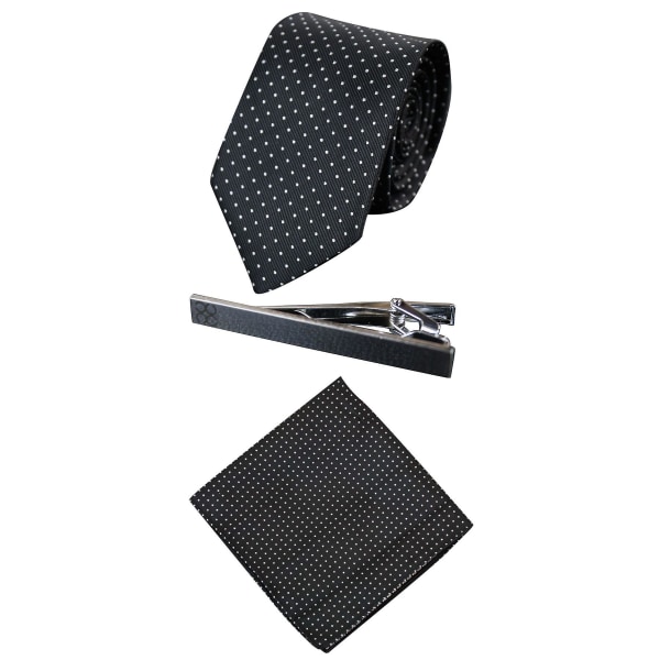 Miesten yhteensopiva satiini silkkisolmio Hanky ​​-nenäliina ja solmionauha, pilkullinen hääjuhlatoimisto
