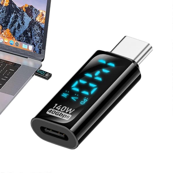 Digital Display PD 100W USB-C til Type-C Adapter Type-C Hann til Hunn Konverter (LGL)