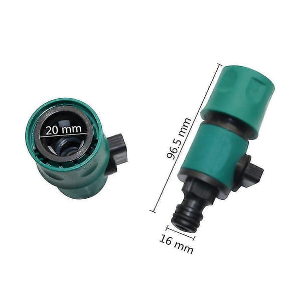 Set med 2 snabbkopplingar för trädgårdsslang med ventil 16mm (LGL)