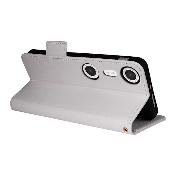 XREAL Beam Pro -kotelo Litsi-kuvio PU-nahkainen lompakkokotelo LGL White