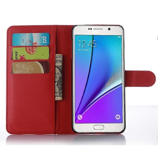 Litsi-nahkainen korttikotelo Samsung Galaxy A5 SM-A510F (2016) -puhelimelle (LGL)