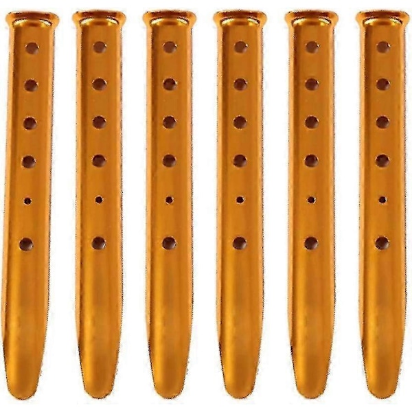 Sandpinnar, Tältpinnar i Aluminium, U-profilpinnar för Tält, Camping, Vandring, Strand, 6-pack (Orange)-GOOD LGL Orange