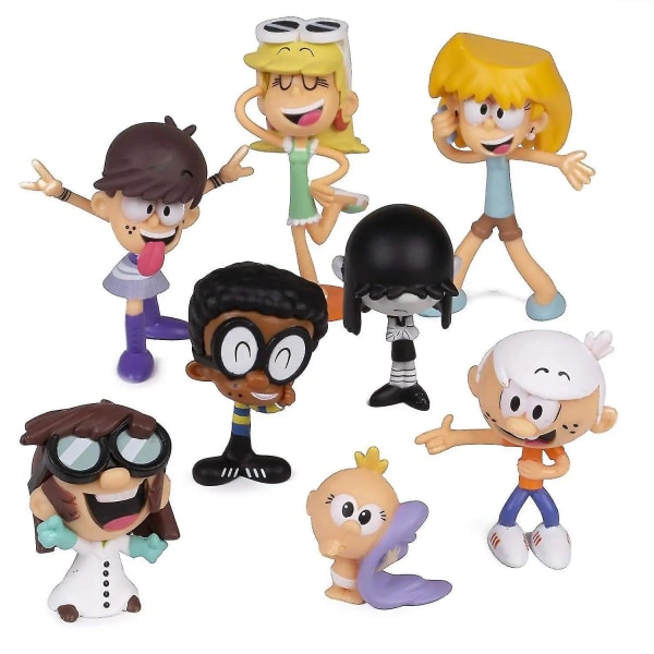 Loud House Actionfigur-leksaker 8 st/set Lincoln Clyde Lori Lily Leni Lucy Lisa Luna Figurleksaker för barn Julklapp no box