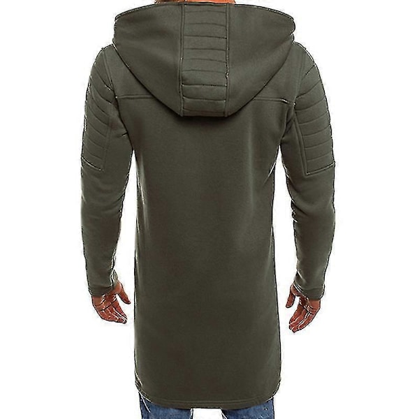Herr Lång Jacka med Dragkedja och Huva LGL Army Green XXL