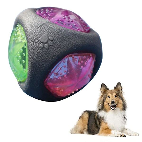 Dog Toy Ball With Led Light And Squeaker, Dog Balls, Toy For Dogs, Play Ball For Dogs, Glow In Changing Colours, Made Of Thermoplastic Rubber [GGL]