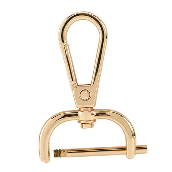 Svingbare Karabinkroker Erstatning DIY Håndverk Trigger Klips Svingbare Hummere Låser 25mm Gull (LGL)