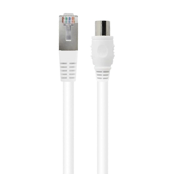 TV-kabel Koaxial 9,52 mm / Ethernet RJ45 CAT8 Hane/Hane 2 m, LGL White