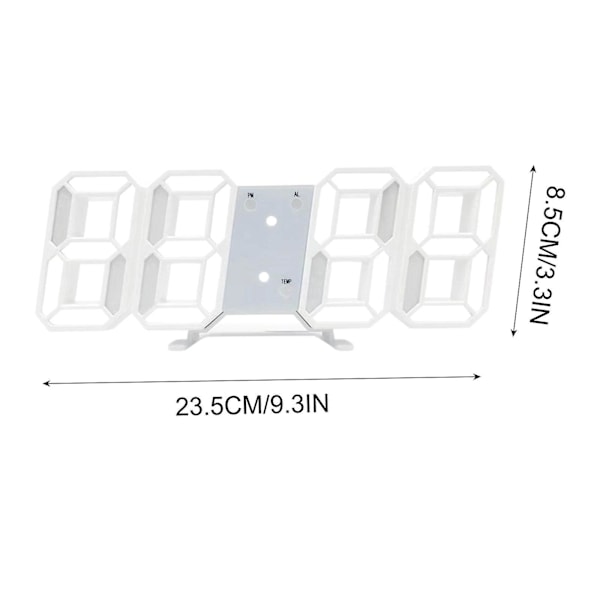 3D LED Digital Væg Deko Glødende Nat Tilstand Justerbar Elektronisk Bordur Væg Dekoration Stue LED Ur [L] Green