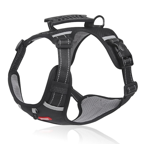 DUOMM HT-524 Åndbar Hundesele Reflekterende Hvalpe Sikkerhedsvest med Kontrolhåndtag ST - Gul LGL Black L