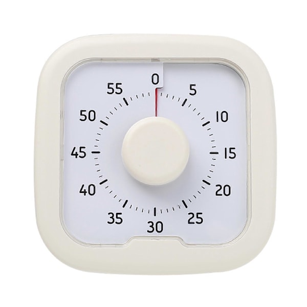Visuell Nedräkningstimer för Kök Möten Tyst Magnetisk Timer Lättläst Display 60 Minuters Klassrumstimer LGL White