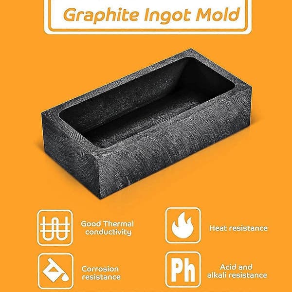 4-delars 1 KG Grafitgötform Gjutgöt Degelform Silver Guldgötform Smältgjutning (LGL)