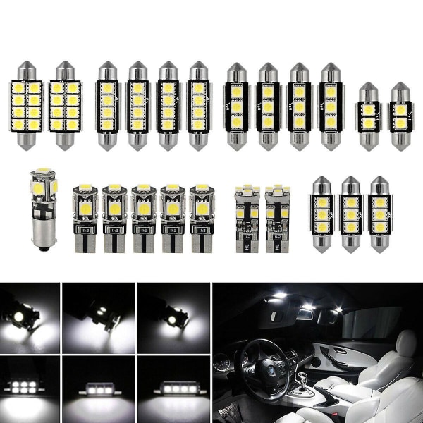 23-pack Canbus felfri utbyte av LED-lampor för bil, interiör, registreringsskylt