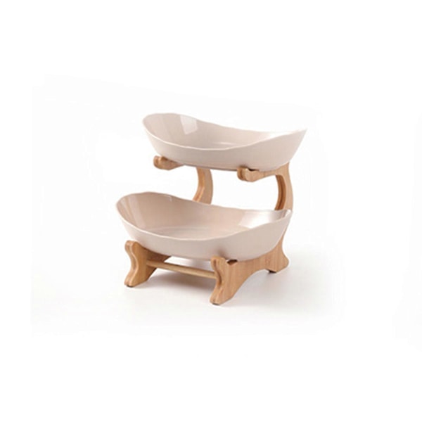 Lyxig Europeisk Stil 3-vånings Frukt Dessertfat (påfågelgrön) LGL beige Layer 2