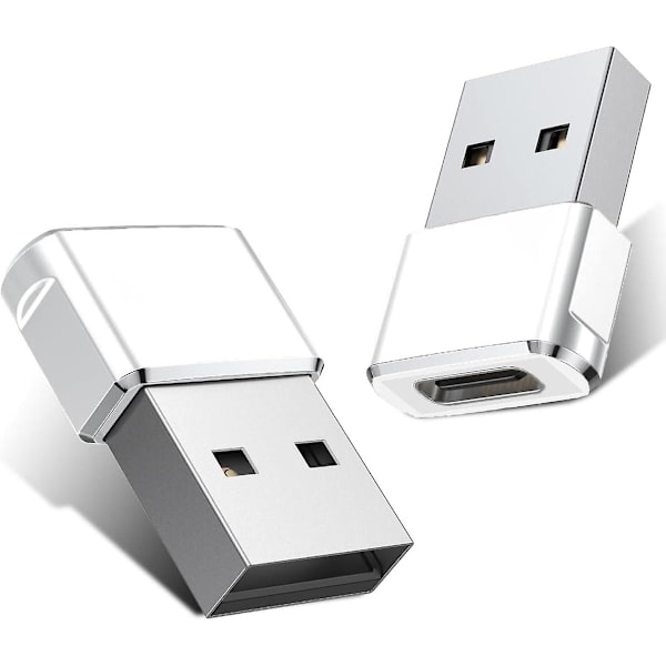 Usb til Usb C-adapter 2-pak, type C hun-Usb A han-konverteroplader til Apple Watch Series 7 8, iphone 11 12 13 14 15 Pro Max