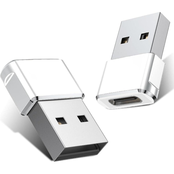 USB till USB C-adapter 2-pack, typ C hona USB en hane-konverteringsladdare för Apple Watch Series 7 8,iphone 11 12 13 14 15 Pro Max