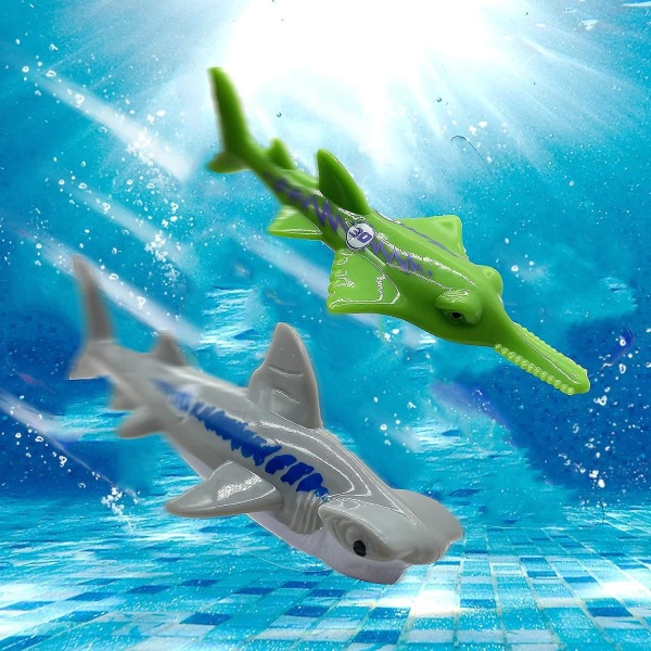 Dykkerlegesæt til børn ved pool, dykning og svømning, undervands flerfarvet synkende blæksprutte (sæt med 6) multicolor shark